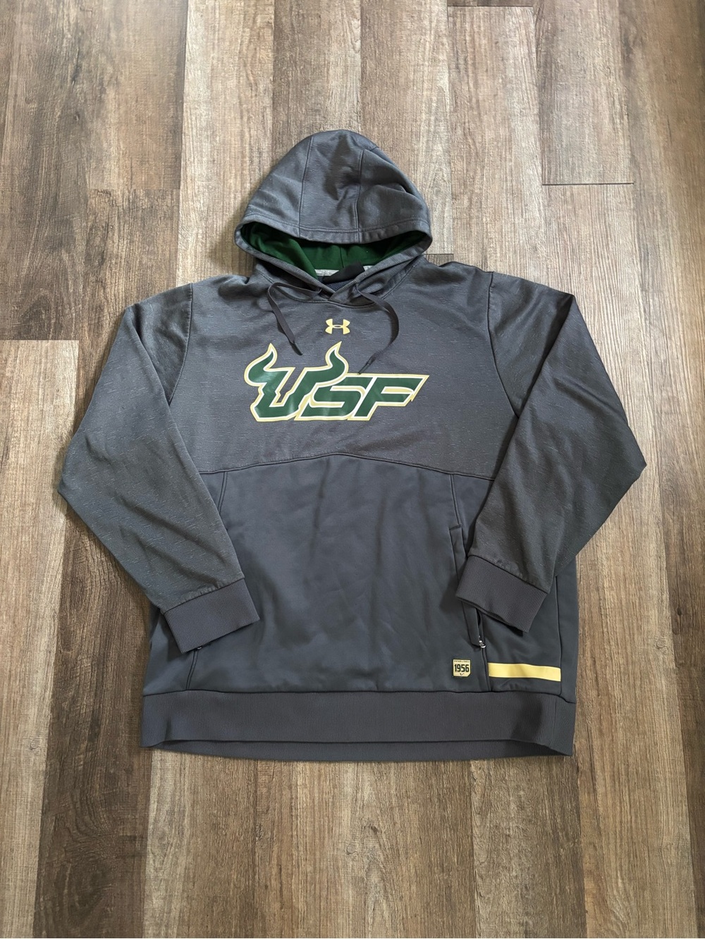Under Armour Gray and Green ColdGear Hoodie